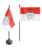 Gesamthöhe von 30 Zentimeter Flaggenfritze® Tischflagge Deutschland Stadt Köln - 10 x 15 cm