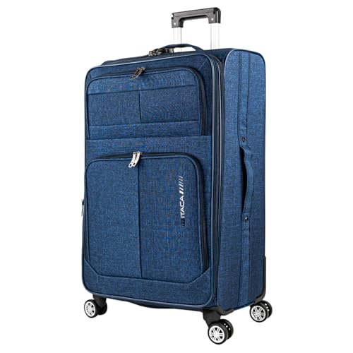 ITACA - Maletas Grandes - Maleta Grande Blanda de Tela. Trolley Maletas de Viaje Blandas y de Tela Resistentes. Maletas de Viaje con candado de combinacion., Azul Vaquero ITACA - Maletas Grandes - Maleta Grande Blanda de Tela. Trolley Maletas de Viaje Blandas y de Tela Resistentes. Maletas de Viaje con candado de combinacion., Azul Vaquero