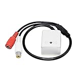 CERRXIAN Dispositivo de recogida de audio de micrófono para cámara de seguridad, dentro de 100 metros cuadrados, amplio alcance para cámaras de seguridad CCTV DVR sistema de vigilancia, etc.