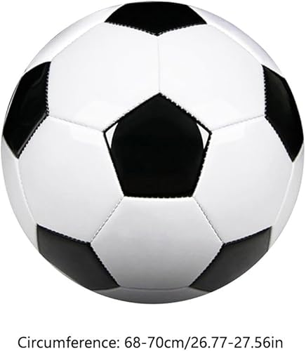 Miniatura 5 de Balón de fútbol de tamaño 5, clásico, blanco, negro, más grueso, pelota de fútbol de piel sintética, juguetes deportivos para jóvenes, liga, juego,