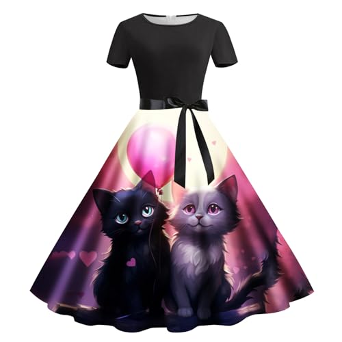 Robe de loisirs chat pour la Saint-Valentin en coton