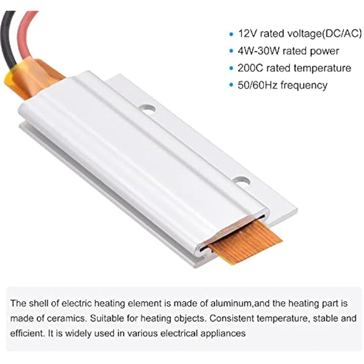 MECCANIXITY PTC Heating Element 12V 4W-30W 200C Consistent Temperature Ceramic Thermostatic for Heating
