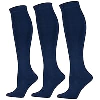 3 Pairs Girls & Boys Knee High School Socks, Cotton Rich Long Socks for School Uniform, Soft Comfortable Fit Kids Stockings, Back to School Essentials