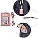 Beurlike Bifold ID Badge Holder Case Leather Credit Card Wallet Neck Lanyard (Pink)