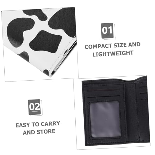 Cow Print Trifold Wallet for Women Mini Credit Card Purse with Multiple Slots Compact Pu Material Money Bag for Girls and Ladies Cute Design3