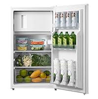 COMFEE' RCD80WH3UK(E) 80L Under Counter Fridge with 4 Star Ice Box, Inverter Compressor, Quiet 39dB, LED Light, Reversible Door, Adjustable Temperature Control, White