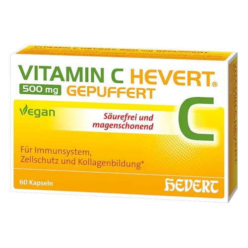 Vitamin C Hevert 500 mg gepuffert als magenfreundliches Multi-Talent für die Gesundheit, 60 St. Kapseln
