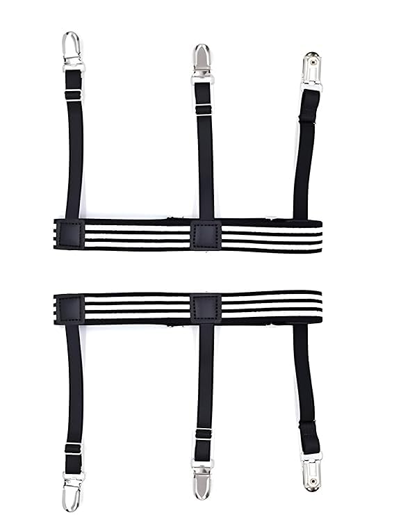 truflair Men's Shirt Stays for Shirt Tucker Shirt Garter Shirt Suspenders Shirt Stays Leg Thigh Suspender Belt With Non-Slip Locking Clamps-picture-23