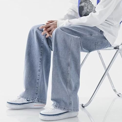 Baggy Jeans for Men Loose Fit Cargo Denim Pants High Waisted Casual Streetwear4