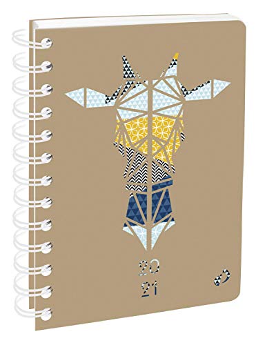 Quo Vadis 1281695Q - Agenda Escolar 2020/2021, 1 día por página Multilingüe, 12 x 17 cm, Colección Authentik diseño Jirafa