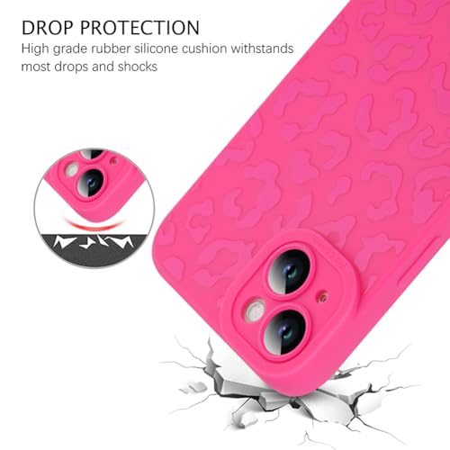 Image of ZIYE for iPhone 13 Case Hot Pink Leopard Pattern Phone Case