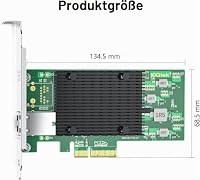 10Gtek für Intel X550-T1 10GbE PCI-E NIC Netzwerkkarte, Single Copper RJ45 Port with X550-AT2 Controller, 10Gbit PCI Express x4 LAN Adapter, Support Windows Server/Linux/ESX – Ansicht 3