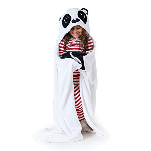 Canoogles Panda Wearable Hooded Blanket for Kids | Super Soft & Cozy with Corner Hand Pockets | Machine Washable | 40