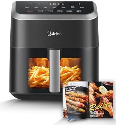 Midea Fritadeira Air Fryer de 5,5 litros com janela transparente,...