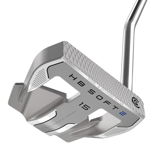 Cleveland Golf HB Soft 2 Putter (Model 15), Silver, 35", Single Bend - Oversize Grip, Right Hand