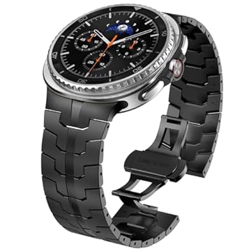 WINGLE Pulseiras de metal para Galaxy Watch 8/8 Classic Samsung Galaxy Watch 8 de 44 mm, 40 mm e 46 mm, pulseira masculina robusta e durável de aço inoxidável, elegante, casual para negócios, preta