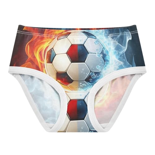 Cotton Toddler Underwear Custom Soccer Red Blue Flames Black Girl Panties Cute Artistic Underpants Briefs 2t