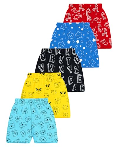 Image of Kuchipoo Boys Regular Fit Cotton Shorts - Pack of 5