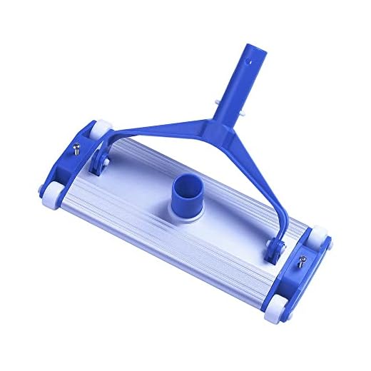 Lolahome Limpiafondos Manual Con Cepillo Y Ruedas Azul De Aluminio De 35X14 Cm