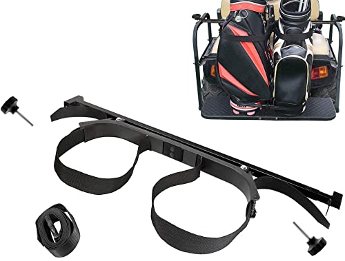 BestAccess Universal Golf Cart Bag Holder Bracket Attachment for EZGO Club Car Yamaha Rear Seat | No Drilling Required/Length Adjustable