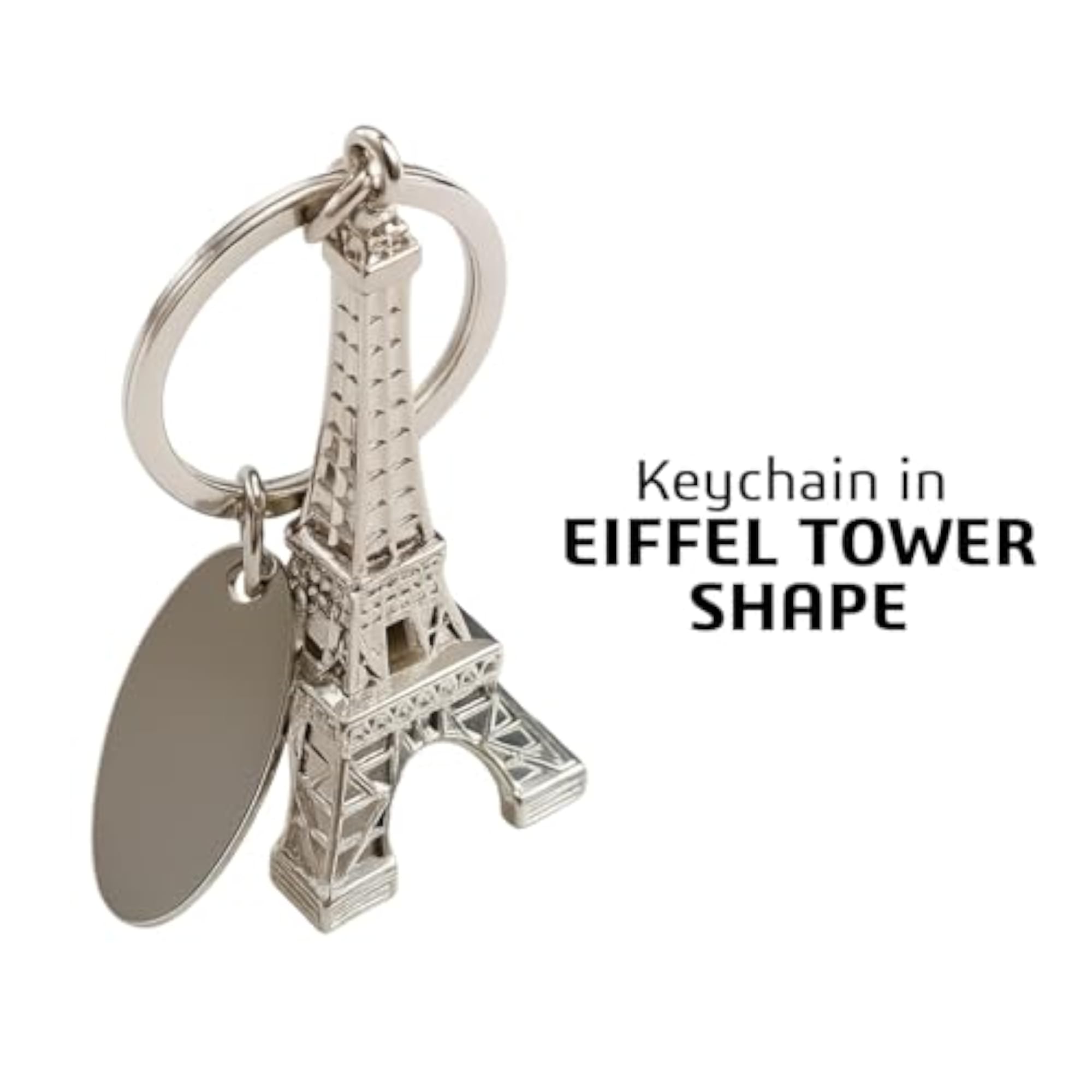 Eiffel Keychain Paris France Travel Souvenir Gift, Silver