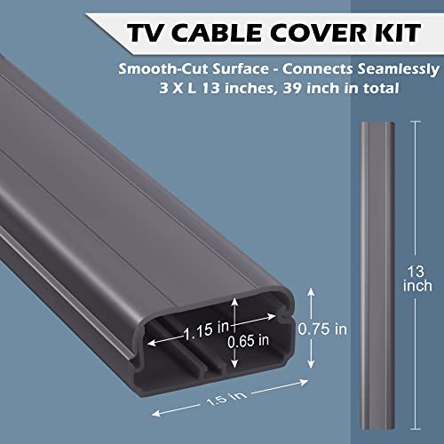 image for YCLYC TV Cord Hider - 39in(3xL13in) Cord Covers for Wall Mounted TV Ca