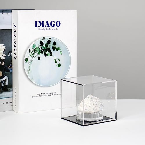 Image of 4x4x4Inch Transparent Acrylic Cube Containers with Lid Storage Box | Square Action Figures Home Storage Organizing Toys Craft Supplies Display Case, Countertop Plexiglass Display Case