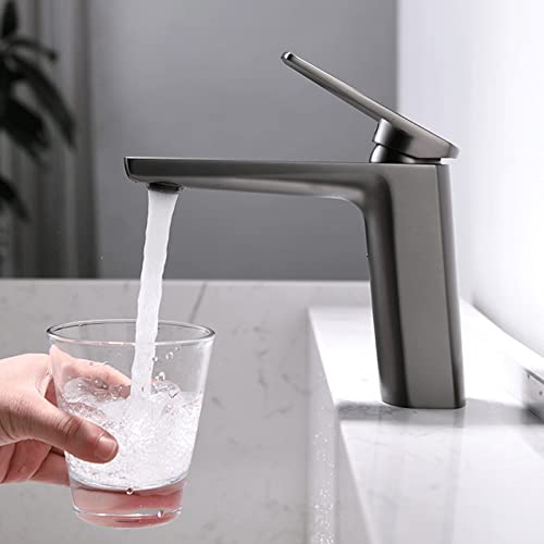 Robinet de salle de bain monotrou noir mitigeur lavabo haut