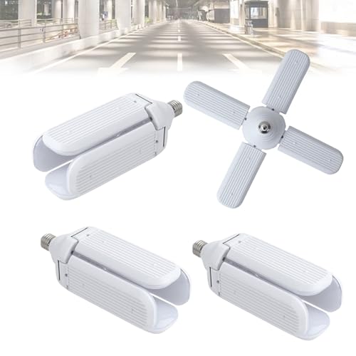 Dotauge Luces LED de garaje atornilladas iluminación de techo plegable y ajustable lámpara luz diurna con casquillo E27 for almacenamiento granero ático(AY-8865)