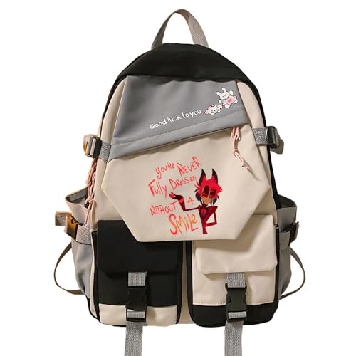 LKY STAR Anime Hazbin Hotel Merch School Bags Angel Dust/Alastor Backpacks Boys Girls Daypacks mit Laptopfach Cosplay Cartoon Bookbags