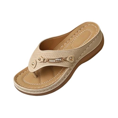 Pantoufles à talon compensé pour femme avec semelle confort anti-fatigue