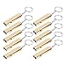 10Pcs Emergency Whistle, Aluminum Alloy Survival Whistles, Double Tube Loud Sound Lifeguard Safety Whistle with Keychain, Rescue Whistle for Outdoor Camping, Hiking, Dog Training (Gold)