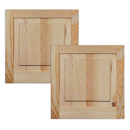 Kassettentür Holztür natur 39,5 x 39,4 cm Schranktür Raumteiler Schiebetür für Regale, Schränke, Möbel | Kiefer Holz unbehandelt | Doppel-Paket 2-er Pack Cover