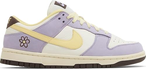 Nike Damen Dunk Low Sneaker, Lilac Bloom/Soft Yellow/Sail, 44.5 EU