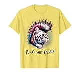 Punk Rock Cat With Vibrant Mohawk T-Shirt for Men Women Kids
