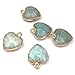 QSLLER 8 PCS Heart Shaped Natural Stone Pendants Healing Chakra Reiki Love Stone Charm Bulk for Jewelry Making