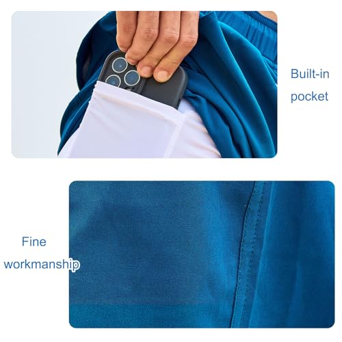 Mens Swim Trunks with Compression Liner, Quick Dry Bathing Suits for Men, Swimmming Beach Shorts4