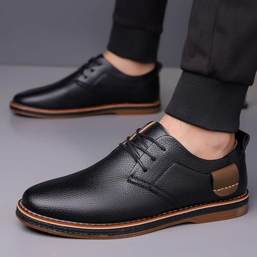 Men's Oxford Shoes Casual Leather Dress Shoes Breathable Lace Up Shoes for Business Office Wear4