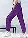 SANGTREE Girl Pants, Jogger Multi-Pocket Elastic Waist Pull On Cargo Pants with Drawstrings, Dark Purple, 13-14 Years = Tag 170