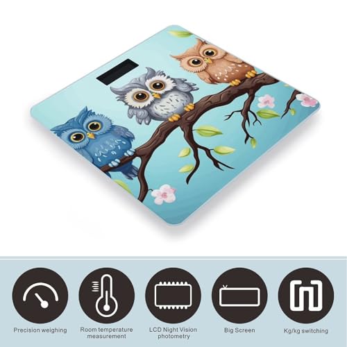Báscula digital LZQPOEAS con pantalla LCD para baño miniatura 3