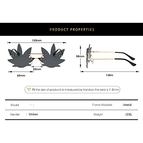 YAMEIZE Unique Maple Leaf Shape Sunglasses - Festival Party Eyewear Rave Halloween Christmas Funky Glasses for Women Men3