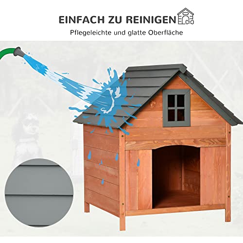 Hundehütte PawHut für mittelgroße Hunde aus Holz