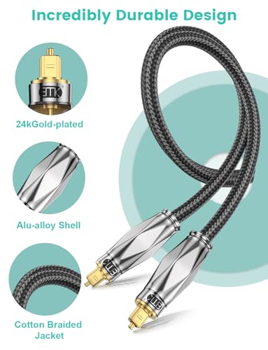 Cable de audio óptico Toslink de 3 metros para televisión y barra de sonido 4
