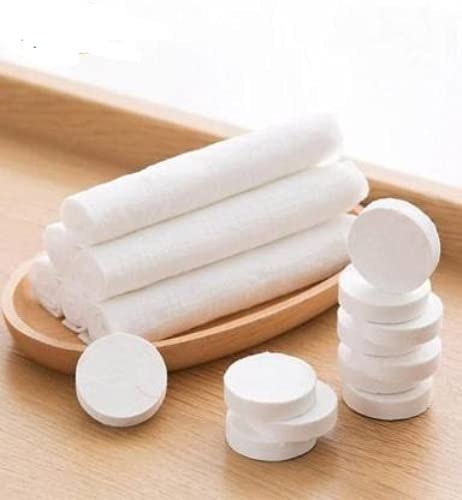 RUCHI WORLD tablet tissues compressed napkins ,Disposable small coin tissue ,Soft, ,Cleaning Wipes,100 PCS