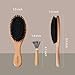 SunHer Soft Boar Bristle Hair Brush -100% Natural Bristle Brush for Women Men Short Thin Curly Hair Smoothing Restore Shine & Fine- Wooden Hairbrush with Brush Cleaner