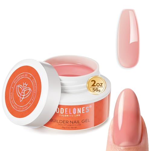 Image of modelones Gel Builder for Nails, 10-in-One Builder Nude Rose Pink 2oz, High Thickness Hard Gel High Hardness for Extension Apex Building Sculpting Overlays Home Salon U V /LED Cured, 2oz