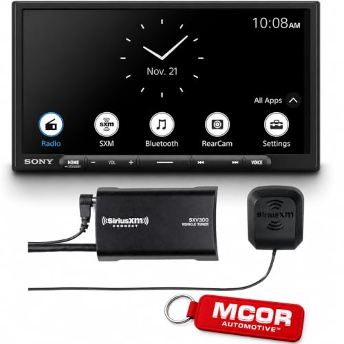 Sony XAV-AX4000 6.95 Wireless Apple CarPlay Android Auto Media Receiver SiriusXM Ready 14-Band EQ + SXV300V1 SiriusXM Vehicle Tuner Bundle