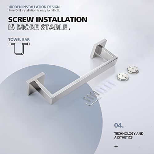 Image of KOKOSIRI 12-Inch Single Towel Bar, Bathroom Kitchen Towel Holder, Wall Mounted SUS304 Stainless Steel Towel Rack, Polished Chrome, B4003CH-L12