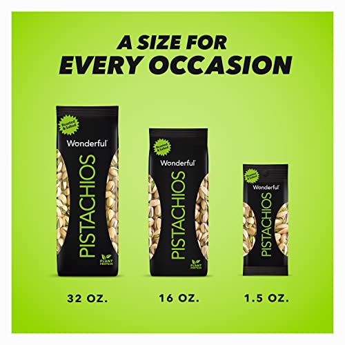 Wonderful Pistachios, In-Shell, Roasted & Salted Nuts, 16 Ounce Bag, Good Source Of Protein, Carb Friendly, Gluten Free #TOP7