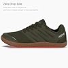 ASITVO Wide Men's Barefoot Zero Drop Sole Minimalist Width Toe Box Walking Shoes Sneakers Size 9 TPU No-Sew Upper Cross-Trainer Trail-Running Shoes Army Green 42